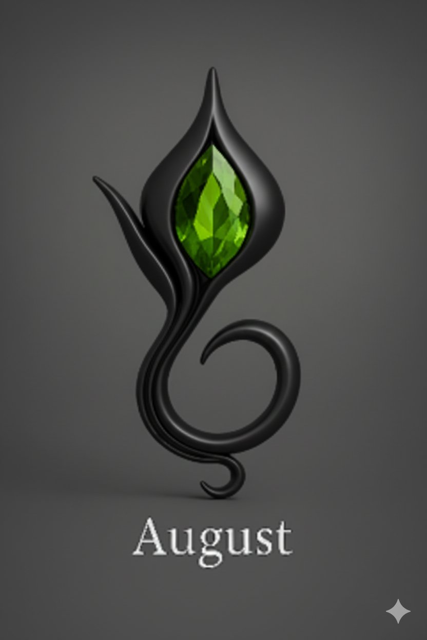 August Peridot — Oxidized Black