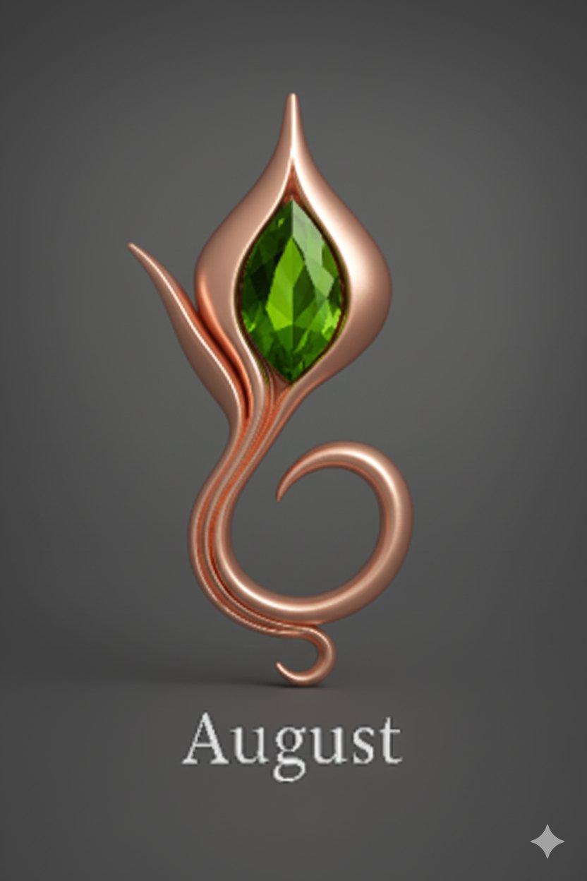 August Peridot — Rose Gold