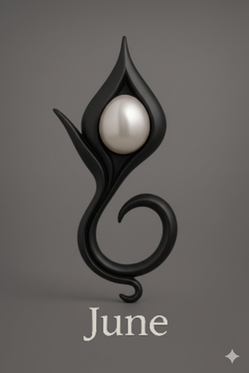 June Cultured Pearl — Black Rhodium