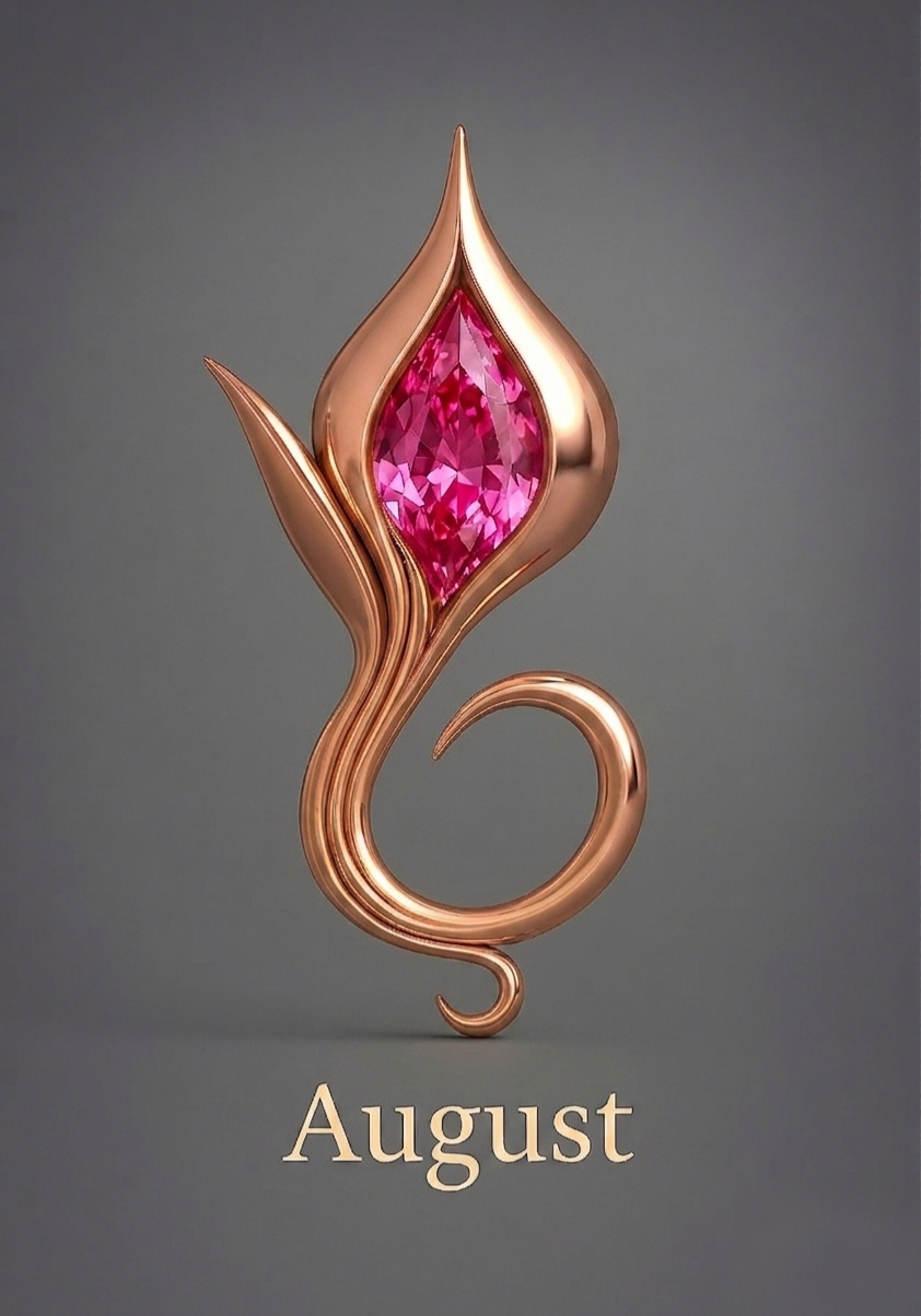 August Spinel — 14k Rose Gold Vermeil