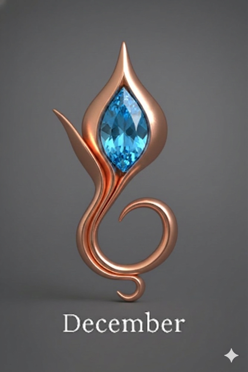 December Blue Topaz — 14k Rose Gold Vermeil
