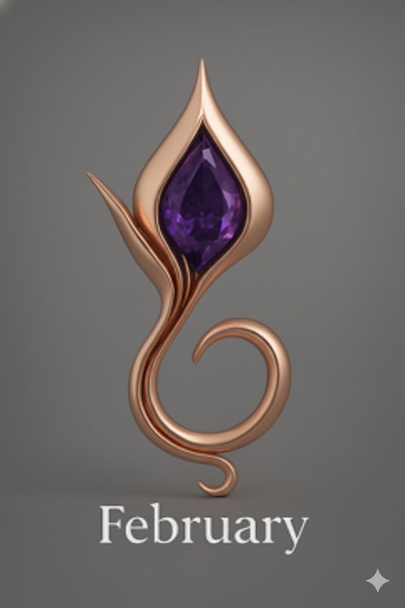 February Amethyst — 14k Rose Gold Vermeil