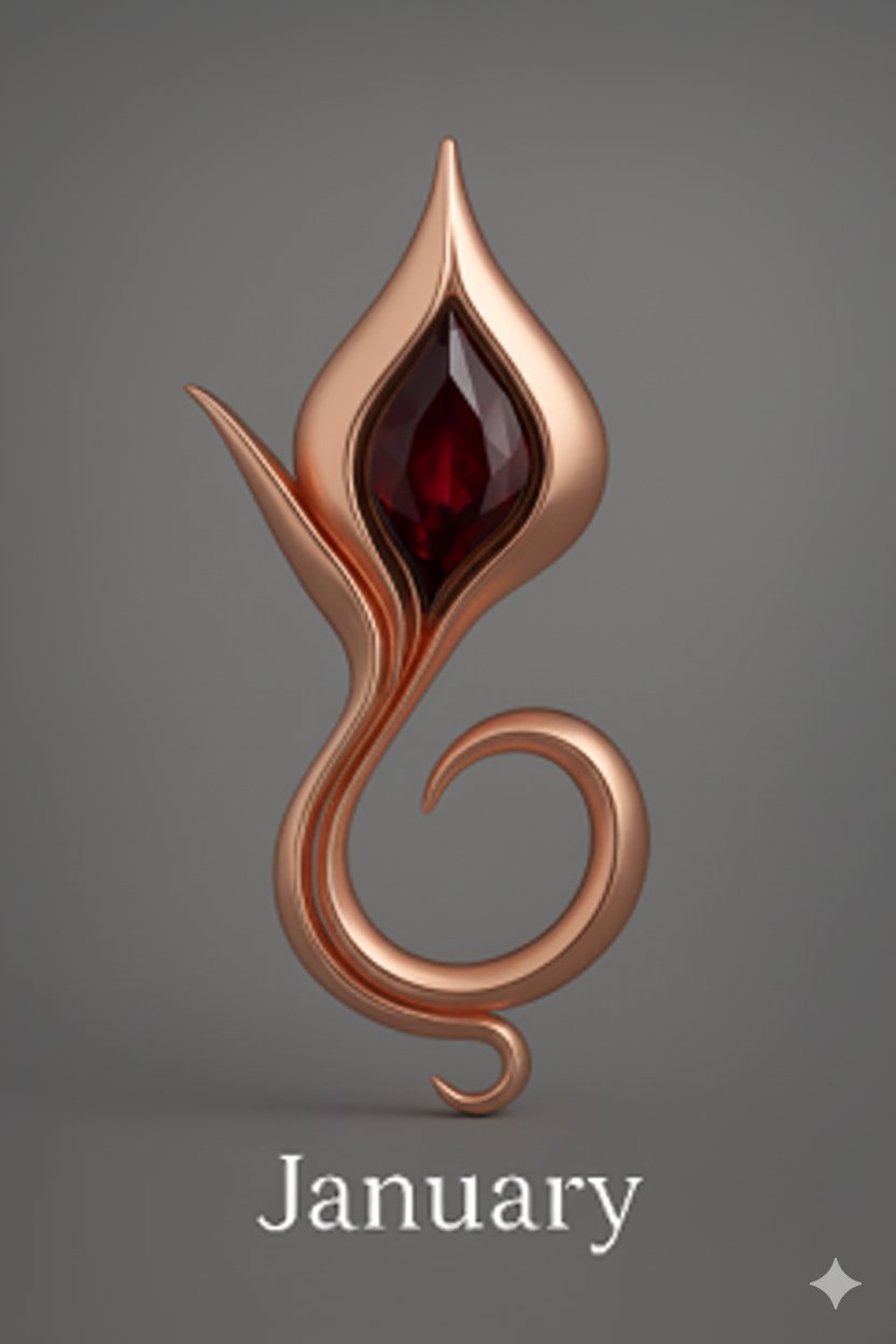 January Garnet — 14k Rose Gold Vermeil