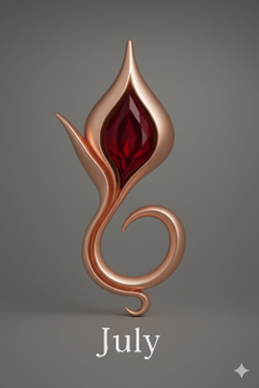 July Ruby — 14k Rose Gold Vermeil