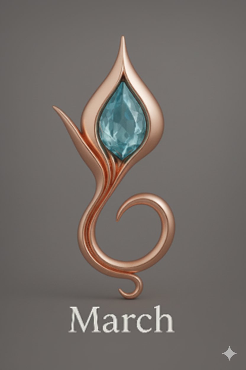 March Aquamarine — 14k Rose Gold Vermeil