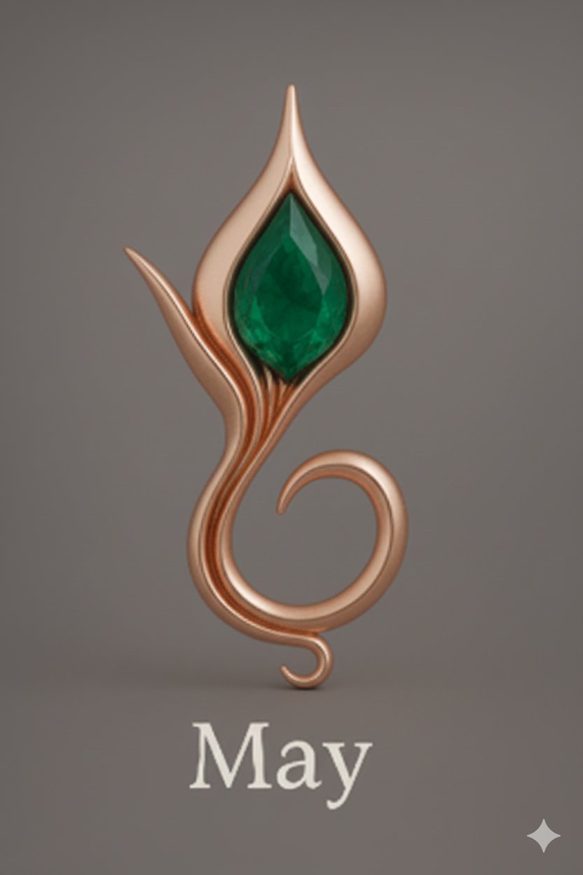 May Emerald — 14k Rose Gold Vermeil