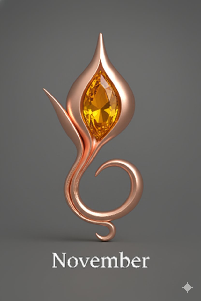 November Citrine — 14k Rose Gold Vermeil