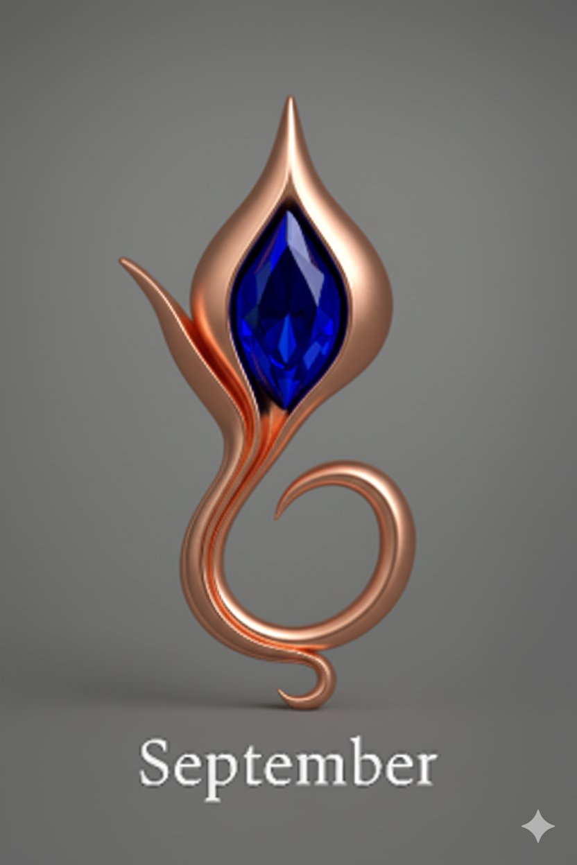 September Sapphire — 14k Rose Gold Vermeil