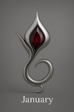 January Garnet — .935 Argentium Silver