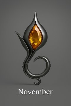 November Citrine — .935 Argentium Silver