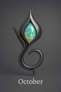 October Opal — .935 Argentium Silver