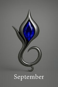 September Sapphire — .935 Argentium Silver